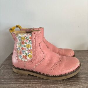 Mini Boden Leather Upper Boot pink floral size 28 (11)